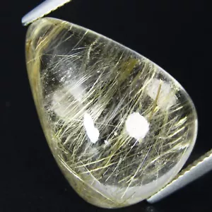 22.68Cts Genuine 100% Natural Earth Mined Rutilite Quartz Pear Cabochon - Picture 1 of 4