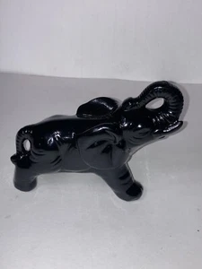 Elefant Figur Porzellan Keramik China Glanz schwarz Oberfläche 6"" Vintage - Bild 1 von 8