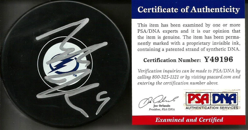 Tyler Johnson Tampa Bay Lightning Signed Auto Hockey Puck PSA/DNA COA #1 - Image 1 of 1