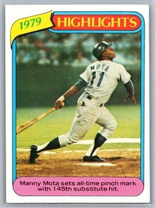 Manny Mota Highlights 1980 Baseball Card TOPPS #3 NM-MT - Picture 1 of 2