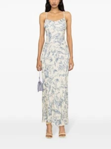 SANDRO floral-print lace-up maxi dress Size 40 Orig. $490 NEW - Picture 1 of 7
