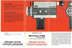 Manual Zeiss Ikon Moviflex MS8 Super 8 - Inglés Alta Resolución Búsqueda PDF en un CD - Imagen 1 de 1