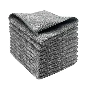 Kitchen Dish Cloths (10 x 10 Inches, Grey, 10 Pack) Reusable and Washable Towels - Picture 1 of 7