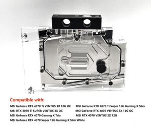 Granzon GPU Water Block For MSI GeForce RTX 4070 Ti VENTUS 3X 12G OC - Afbeelding 1 van 9