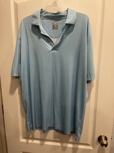 Callaway Short Sleeve Shirt Polo Mens Large Button Light Blue Golf Opti Dri - Picture 1 of 6