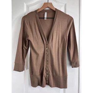Zenana Outfitters Women's 3/4 Sleeve Brown Cardigan Polyester Rayon Blend Size M - Picture 1 of 11