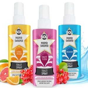 3PK Pooper Toaleta Spray Odświeżacz powietrza Miska Cytrusy Owoce Ocean Zapach Perfumy - Zdjęcie 1 z 7