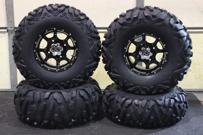 CAN AM COMMANDER 800 R 27" QUADKING ATV TIRE COBRA BLK WHEEL KIT CAN1CA BIGGHORN - Image 1 of 4
