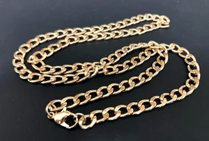 Necklace 18K Gold Plated 50cm Long 5mm Width Very Good Quality - Picture 1 of 3