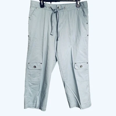Pantalones capri deportivos Oleg Cassini para mujer talla M azul claro tiro alto 33x21 aire libre Foto 1 de 4