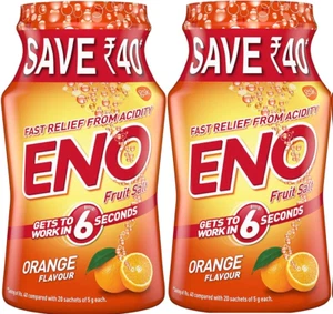 2 x ENO orange Fruit Salt 100g Fast Relief From Acidity Orange Flavour 100g - Picture 1 of 1