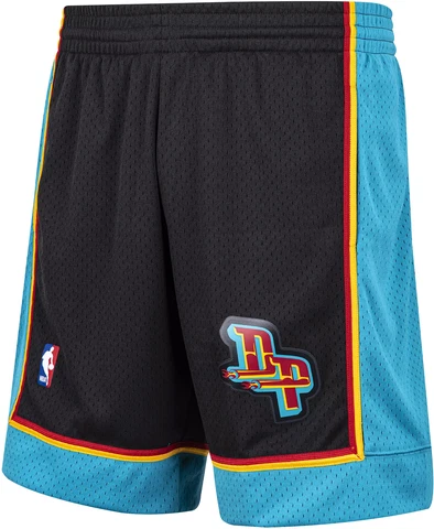 Men's Mitchell & Ness Black NBA Detroit Pistons Reload Swingman Shorts Cover