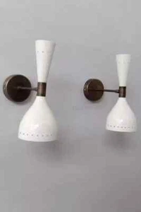 Coppia applique da parete Diabolo italiano ottone metà secolo anni 50 - Foto 1 di 4