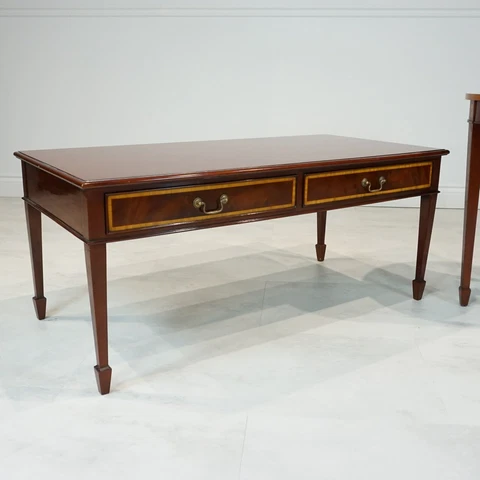 English Spade foot Mahogany Rectangular Coffee Table Cover