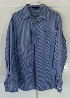 Camisa Gap Vintage Años 90 Informal Abotonada Azul Blanco Rayas Talla Grande Foto 1 de 4