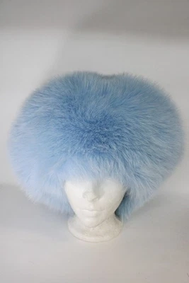 BRAND NEW BABY BLUE FOX FUR BERET STYLE HAT WOMEN WOMAN SIZE ALL - Image 1 of 4