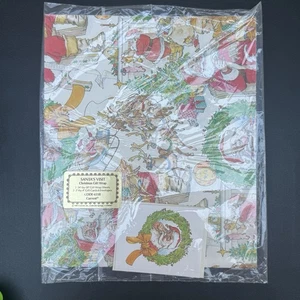 Vintage 80er NEU VERSIEGELT aktueller Weihnachtsmannbesuch Weihnachten Geschenkpapier Code 6558 - Bild 1 von 8