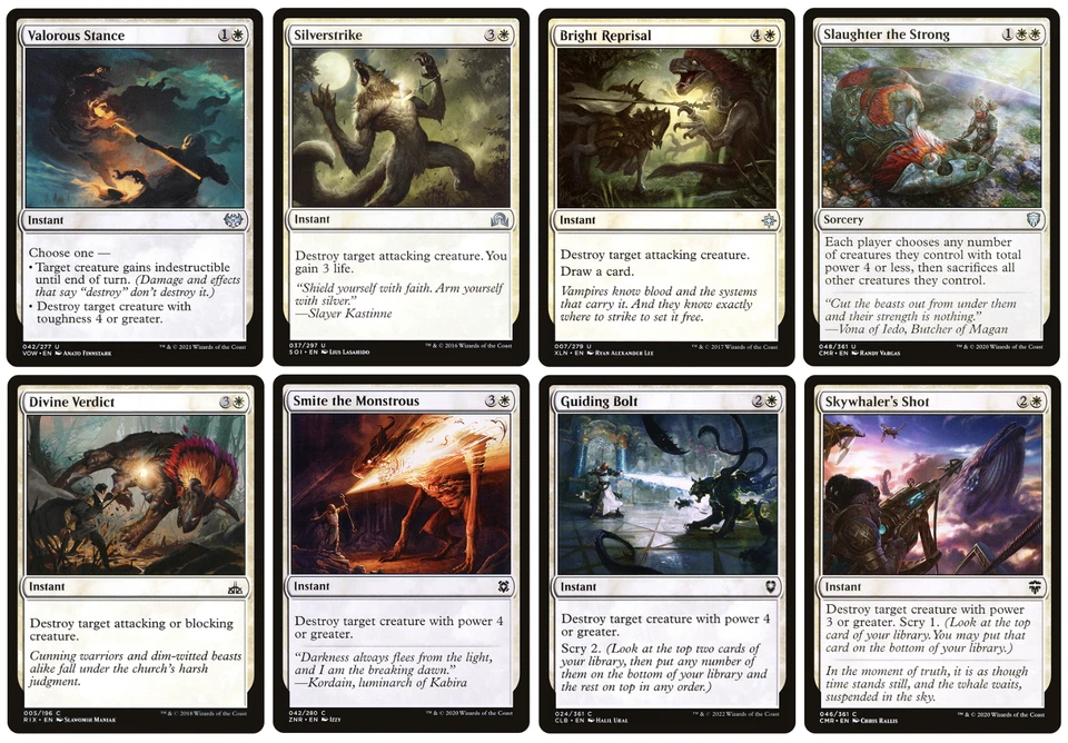 MTG - 8 x Different FOIL White Destroy Creature Cards - Commander / Modern - LP - Image 1 of 1