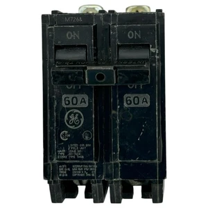 Interruptor de circuito atornillado GE THQB2160 60 AMP 2 polos usado - Imagen 1 de 6