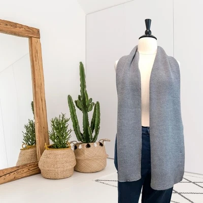 Banana Republic унисекс экстра тонкий шерсти мериноса вязаный шарф серый - Изображение 1 из 4