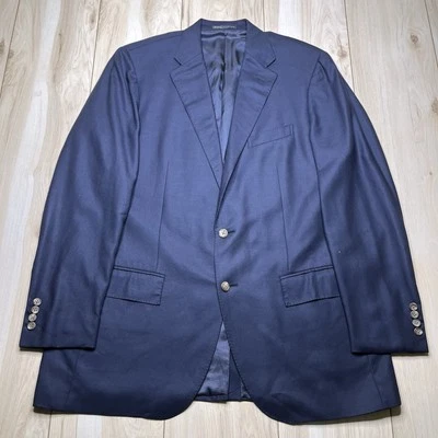 Blazer Polo por Ralph Lauren 100% Cachemira Azul Marino 2 Btn Para Hombres 44L Hecho en Italia Foto 1 de 4