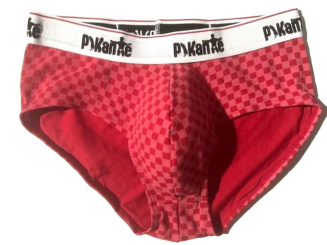Nuevo PIKANTE Hombres Rojo Rosa Cuadros Algodón Calzoncillo Ropa Interior talla M Foto 1 de 4