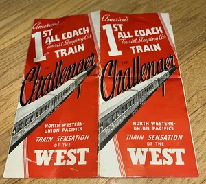 1930s NORTHWESTERN - UNION PACIFIC Train Sensation THE CHALLENGER Brochure - Picture 1 of 12