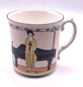 Royal Grafton Art Deco Revival 1920's Lady 80s Coffee Cup Mug England - Picture 1 of 12