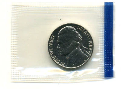 1984 P BU JEFFERSON NICKEL BRILLIANT UNCIRCULATED GOVERNMENT SEALED  COIN #3478 - Image 1 of 2