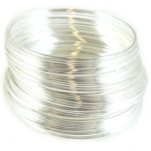 Alambre de memoria pulsera de acero inoxidable chapado en plata de 2" de diámetro, 1 oz. ~80 bucles - Imagen 1 de 4