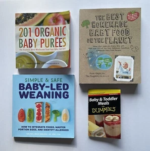 Baby Toddler Lot of 4 Books Food Homemade Meals Recipes Weaning Parenting - Imagen 1 de 3