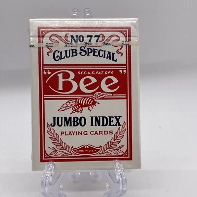 "Bee" Diamond® Back - Jumbo Index Playing Cards, Single Deck (Red), New/Sealed - Image 1 of 4