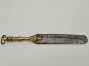 Antiker Wetzstahl Messerschärfer 18./ 19.Jh Messing/ Stahl - Bild 1 von 4