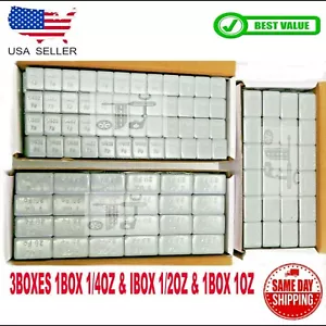 3 box 1/4,1/2,1 OZ GREY WHEEL WEIGHTS STICK-ON ADHESIVE TAPE 27 LBS LEAD-FREE - Picture 1 of 7
