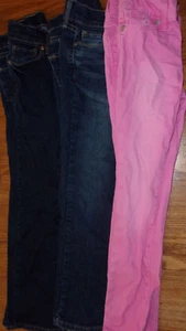 Girls Lot of 3 Sonoma Adjustable Snap Button Jeans Blue and Pink Size 6X Slim - Picture 1 of 10