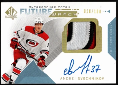 ANDREI SVECHNIKOV 2018-19 SP Authentic Future Watch Rookie Auto Patch #/100 RC - Image 1 of 2