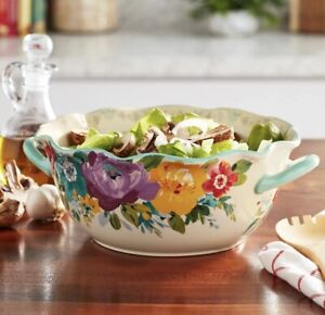 The Pioneer Woman Sweet Romance Blossom 9.9-Inch Serving Bowl w/ Handles - NWTS!
