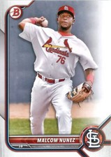 Malcom Nunez 2022 Bowman Baseball Prospects MLB Card #BP-42 St. Louis Cardinals