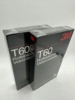 Paquete de 2 cintas de casete de video VHS 3M profesionales T60 hechas en EE. UU. T60 selladas Foto 1 de 4