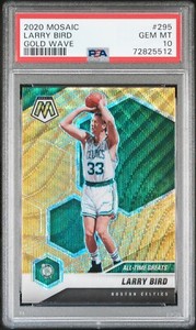 2020 Panini Mosaic LARRY BIRD Gold Wave All-Time Greats #295 PSA 10 Pop 5