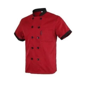 Unisex Chef Jacket Coat Restaurant Hotel Work Uniform Short Mesh Sleeves d89 - Picture 1 of 23