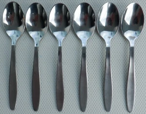 MONOGRAM Vintage Coffee Spoons x6 Stainless Steel Cutlery Kitchenalia 12.1 cm L - Picture 1 of 7