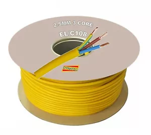 Arctic Cable Yellow 3 Core 2.5mm 110V 3183A Flex Caravan Camping Artic 110 Volt - Picture 1 of 4