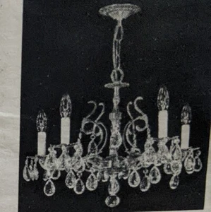 Vintage 1960er Hollywood Regency Messing & Kristall Kronleuchter - Neu in Box! - Bild 1 von 9