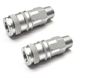 Acoplamiento euro BSP de 1/4"" (alto flujo) rosca macho, accesorios de línea de aire x2 - Imagen 1 de 3