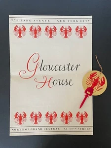 Vintage Gloucester House New York Restaurant Menu & Reservation Ticket - Picture 1 of 12