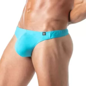 TOF PARIS Thong Champion Bi-Stretch Unlined Cotton Thongs Turquoise 78 - Picture 1 of 5