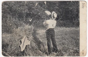 Man drinks from Jug "One on the Sly", Humor, Allenwood ON S/R 1910, Postcard - Picture 1 of 2