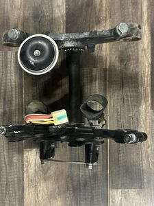 OEM 1976 Suzuki RV125 Front Fork Triple Tree Assembly w/ OEM Ignition Key & Horn - Picture 1 of 13