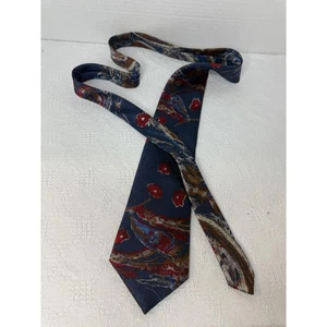 London Fog Necktie Floral Abstract Pattern Silk Blend Men's Tie - Picture 1 of 3